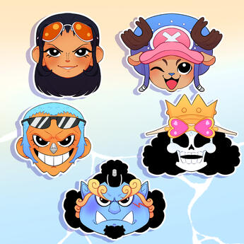 One Piece Straw Hats Set 2