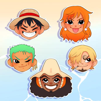 One Piece Straw Hats Set 1